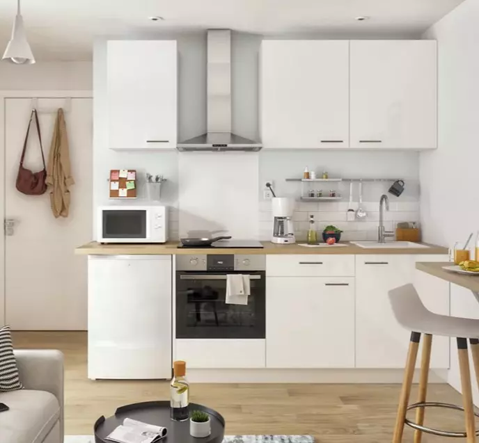 cocina pequena en el comedor